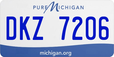 MI license plate DKZ7206
