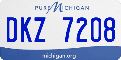 MI license plate DKZ7208