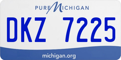 MI license plate DKZ7225