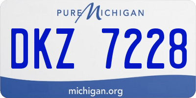 MI license plate DKZ7228