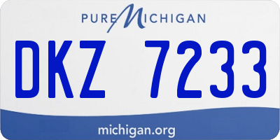 MI license plate DKZ7233