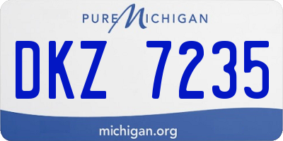 MI license plate DKZ7235