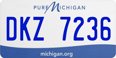 MI license plate DKZ7236