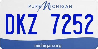 MI license plate DKZ7252