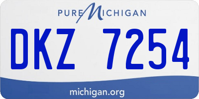 MI license plate DKZ7254