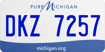 MI license plate DKZ7257