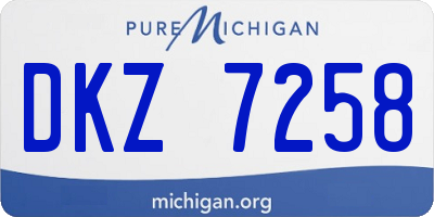 MI license plate DKZ7258