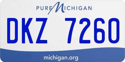 MI license plate DKZ7260