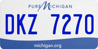 MI license plate DKZ7270