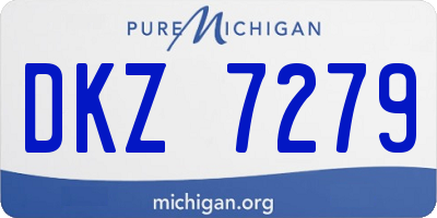 MI license plate DKZ7279
