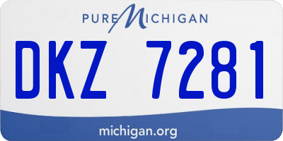 MI license plate DKZ7281