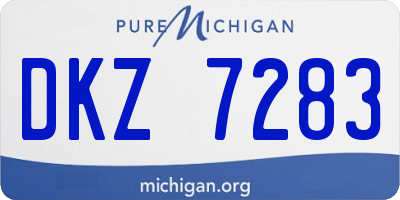 MI license plate DKZ7283