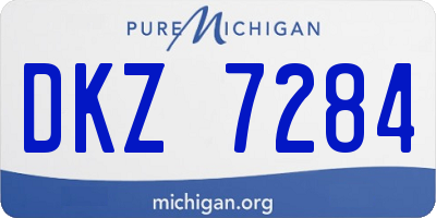 MI license plate DKZ7284