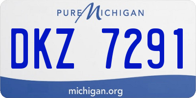 MI license plate DKZ7291