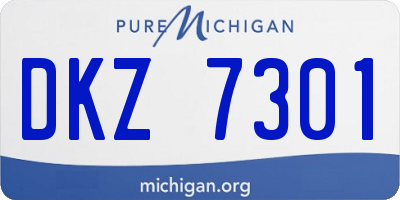 MI license plate DKZ7301