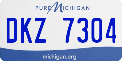 MI license plate DKZ7304