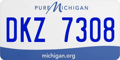 MI license plate DKZ7308