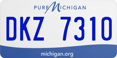 MI license plate DKZ7310