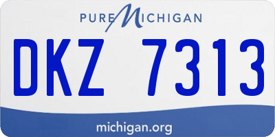 MI license plate DKZ7313