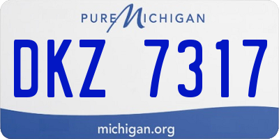MI license plate DKZ7317