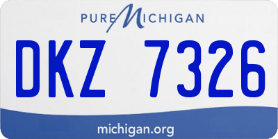 MI license plate DKZ7326