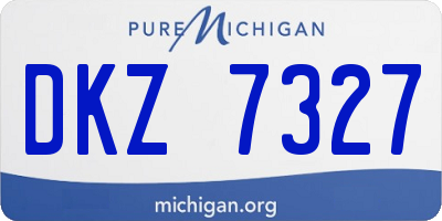 MI license plate DKZ7327