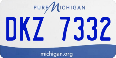 MI license plate DKZ7332
