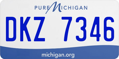 MI license plate DKZ7346