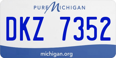 MI license plate DKZ7352