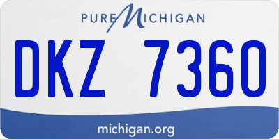 MI license plate DKZ7360