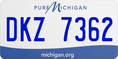 MI license plate DKZ7362