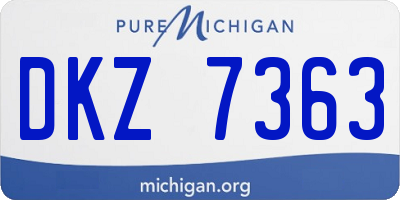 MI license plate DKZ7363