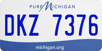 MI license plate DKZ7376