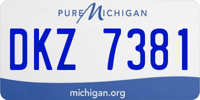 MI license plate DKZ7381
