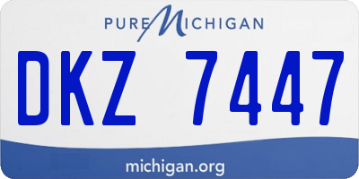 MI license plate DKZ7447