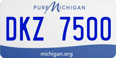 MI license plate DKZ7500