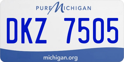 MI license plate DKZ7505
