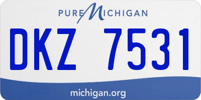 MI license plate DKZ7531