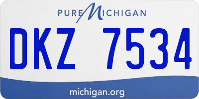 MI license plate DKZ7534
