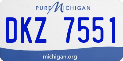 MI license plate DKZ7551