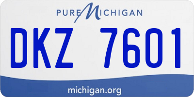 MI license plate DKZ7601