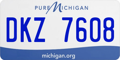MI license plate DKZ7608