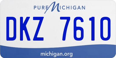 MI license plate DKZ7610