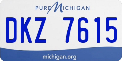 MI license plate DKZ7615