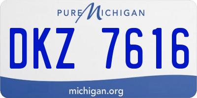 MI license plate DKZ7616