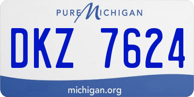 MI license plate DKZ7624