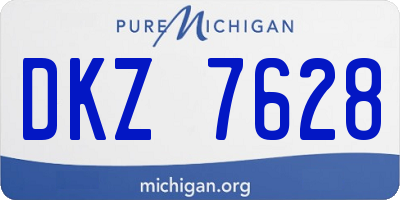 MI license plate DKZ7628
