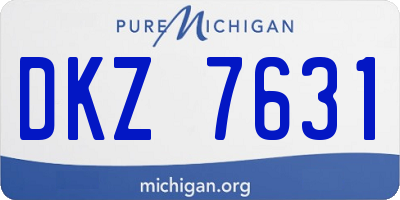 MI license plate DKZ7631