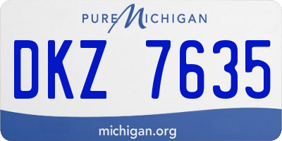 MI license plate DKZ7635