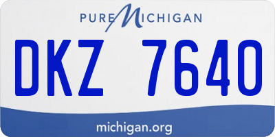 MI license plate DKZ7640